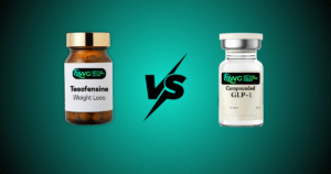 Tesofensine peptide for weight loss showing brain-to-body connection with appetite suppression and metabolism boost.