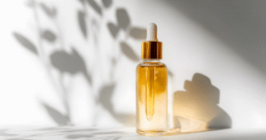 Amber serum dropper bottle representing Glow Stack Peptide blend for skin rejuvenation and healing